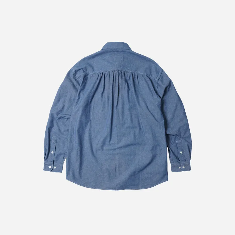 CIGARETTE POCKET CHAMBRAY SHIRT - BLUE sold by FrizmWORKS product image thumbnail 4