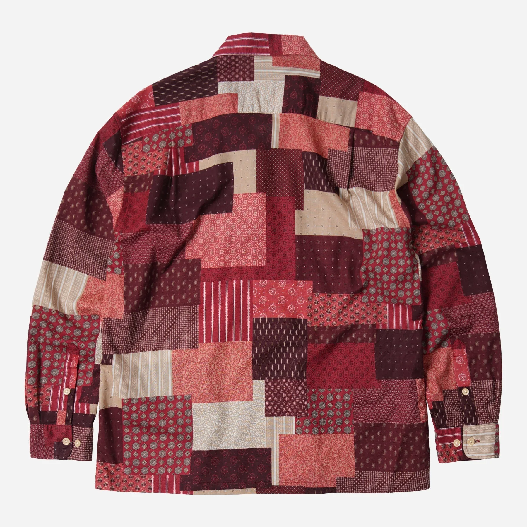 MIXED PATCHWORK SHIRT - BURGUNDY sold by FrizmWORKS product image thumbnail 2
