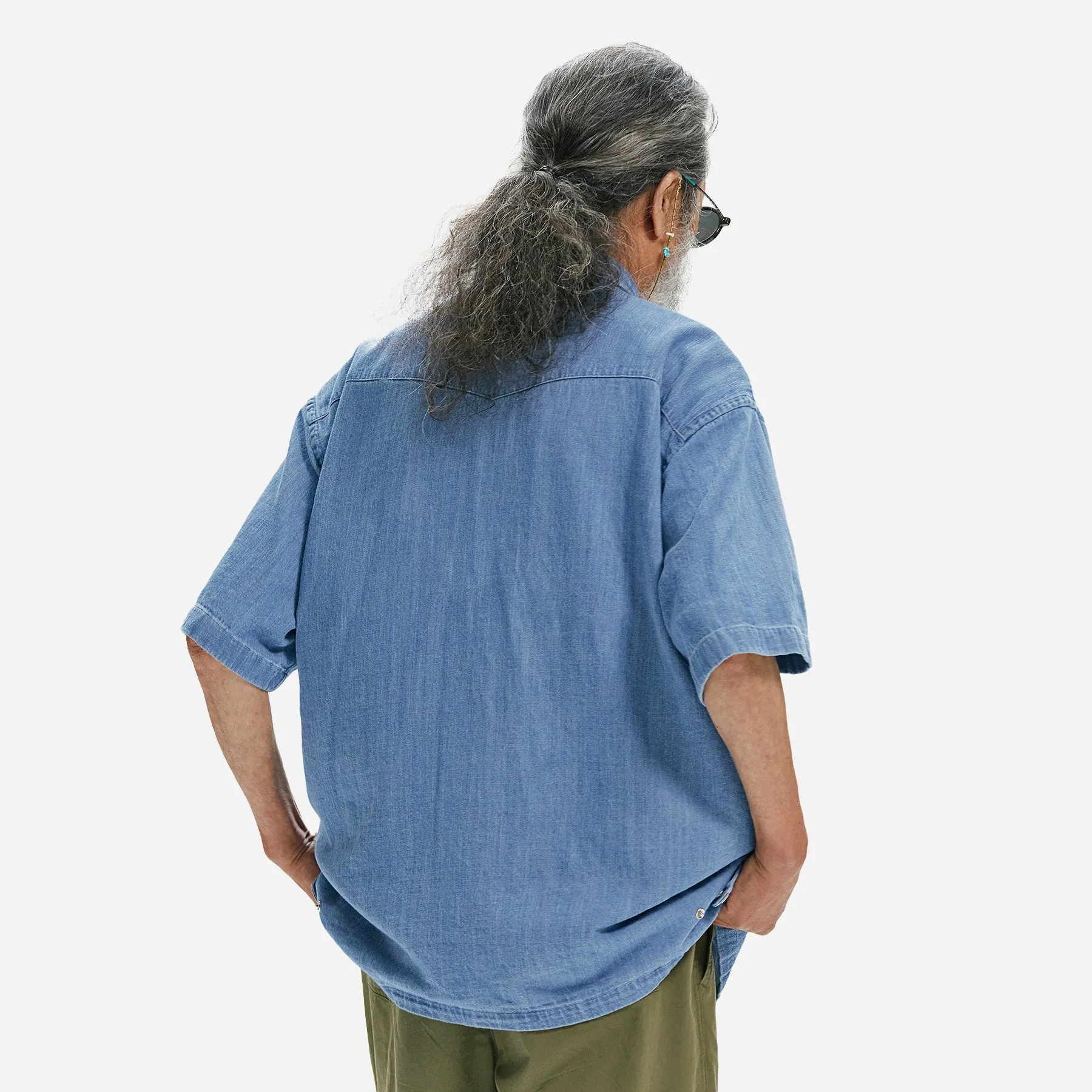 WESTERN DENIM HALF SHIRT - LIGHT BLUE sold by FrizmWORKS product image thumbnail 4