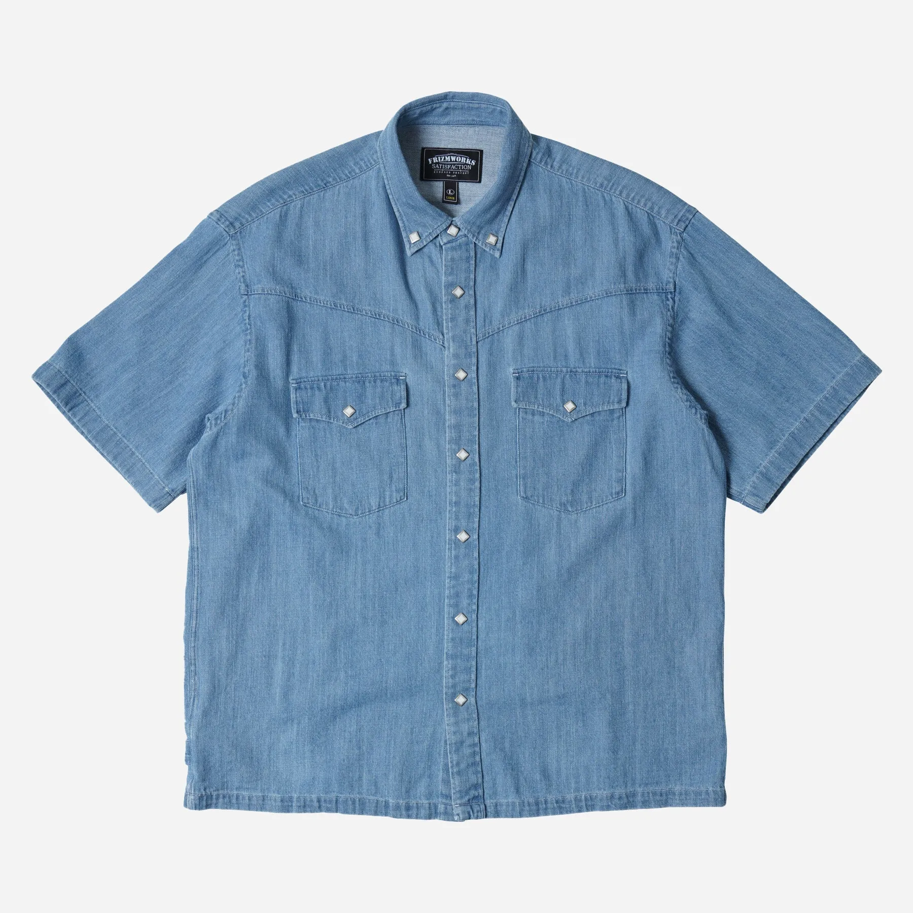 WESTERN DENIM HALF SHIRT - LIGHT BLUE sold by FrizmWORKS
