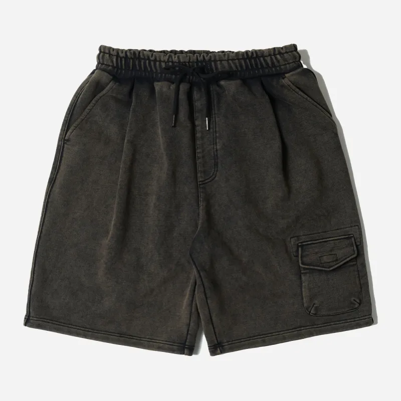 POUCH POCKET SWEAT SHORTS - BLACK BROWN sold by FrizmWORKS