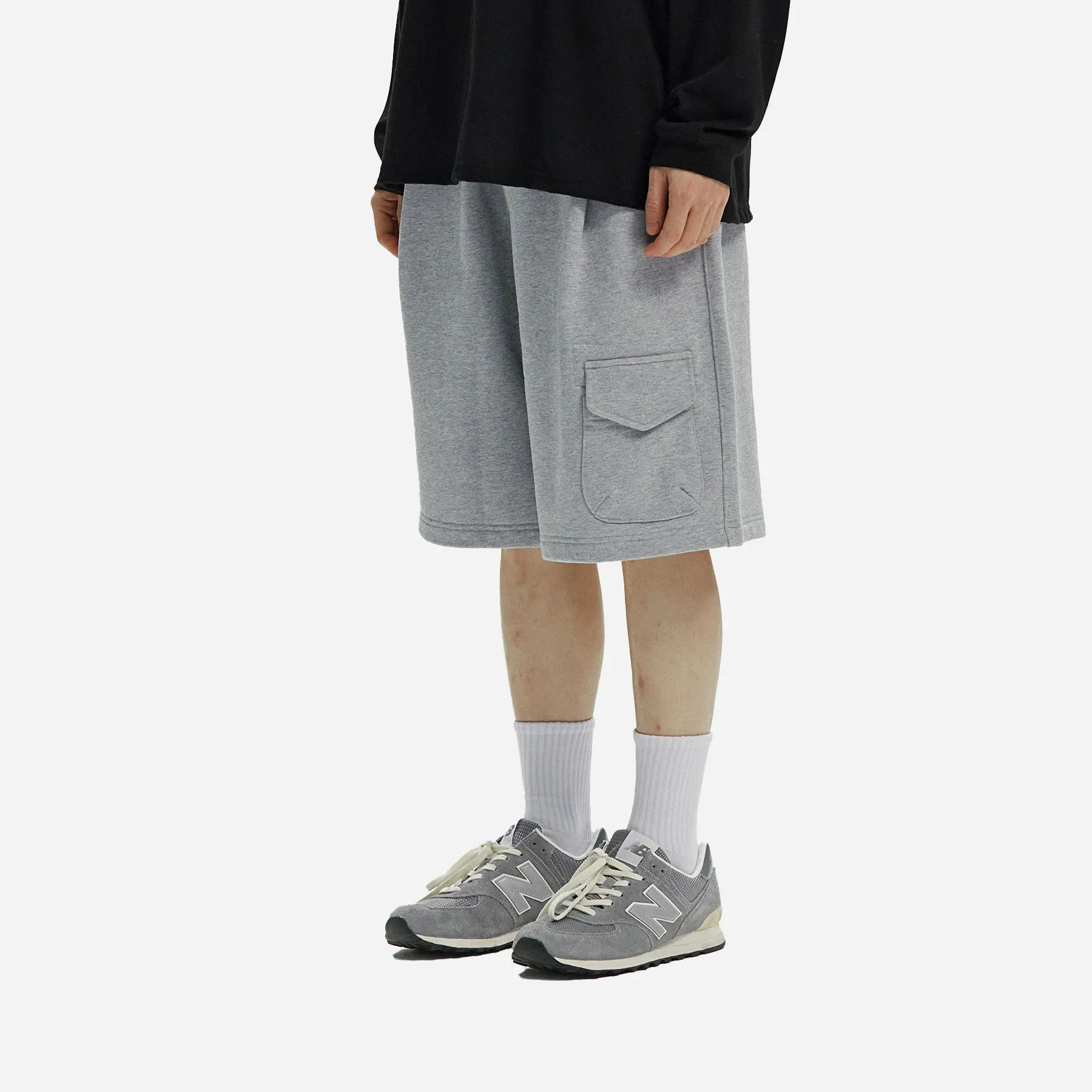 POUCH POCKET SWEAT SHORTS - GRAY sold by FrizmWORKS product image thumbnail 3