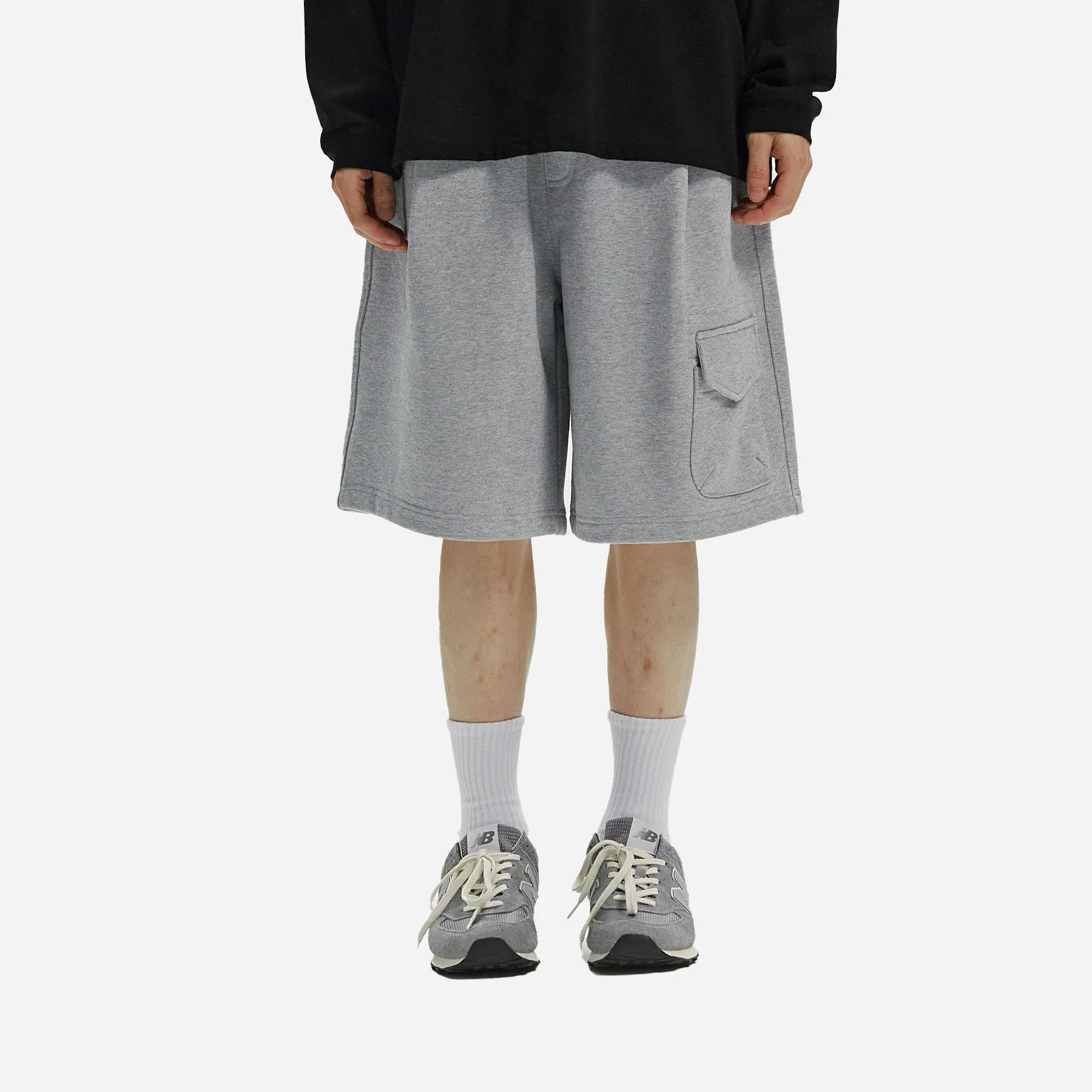 POUCH POCKET SWEAT SHORTS - GRAY sold by FrizmWORKS product image thumbnail 4