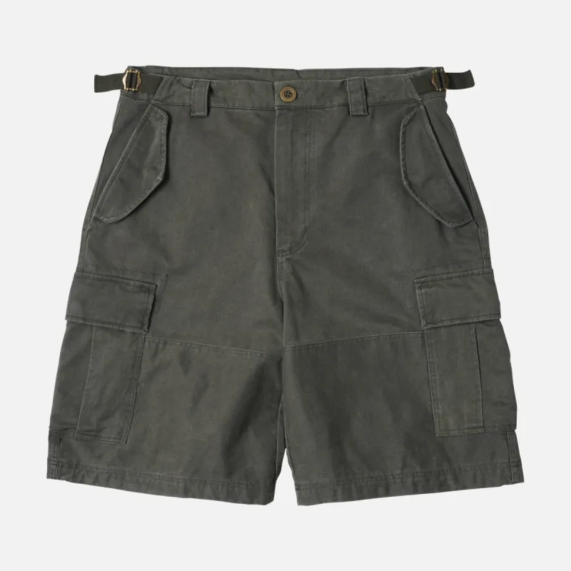 FADED COTTON CARGO SHORTS - OLIVE made by FrizmWORKS
