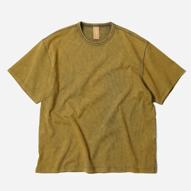 OG VINTAGE DYEING HALF TEE - OLIVE made by FrizmWORKS