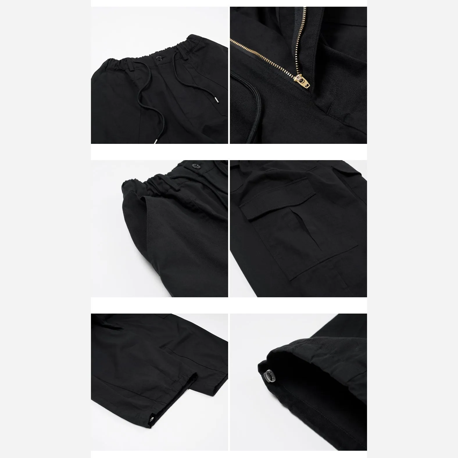 TWILL CARGO BALLOON PANTS - BLACK sold by FrizmWORKS product image thumbnail 3