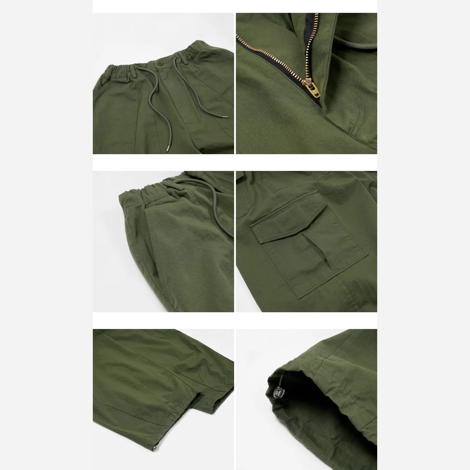 TWILL CARGO BALLOON PANTS - OLIVE sold by FrizmWORKS product image thumbnail 3