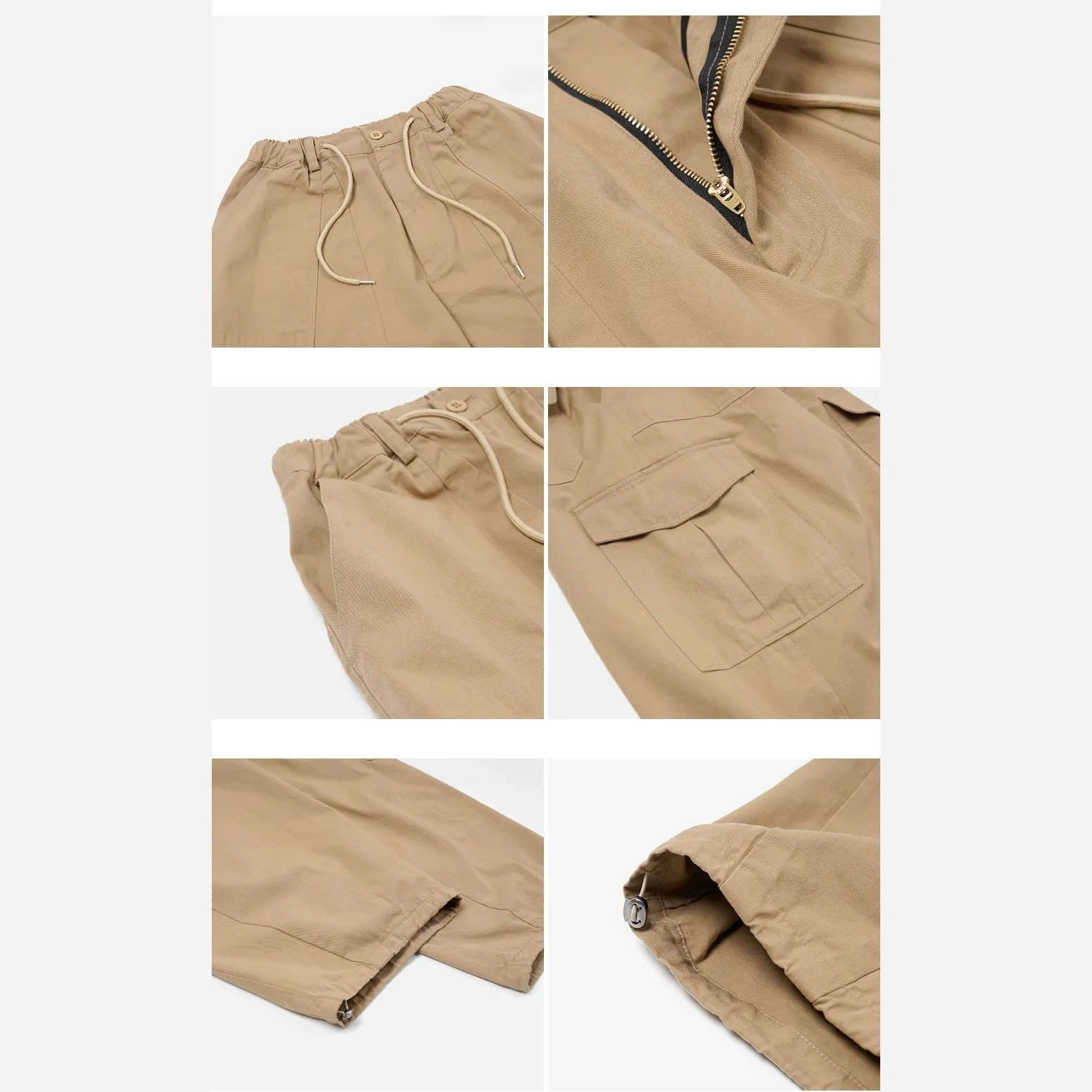 TWILL CARGO BALLOON PANTS - BEIGE sold by FrizmWORKS product image thumbnail 3