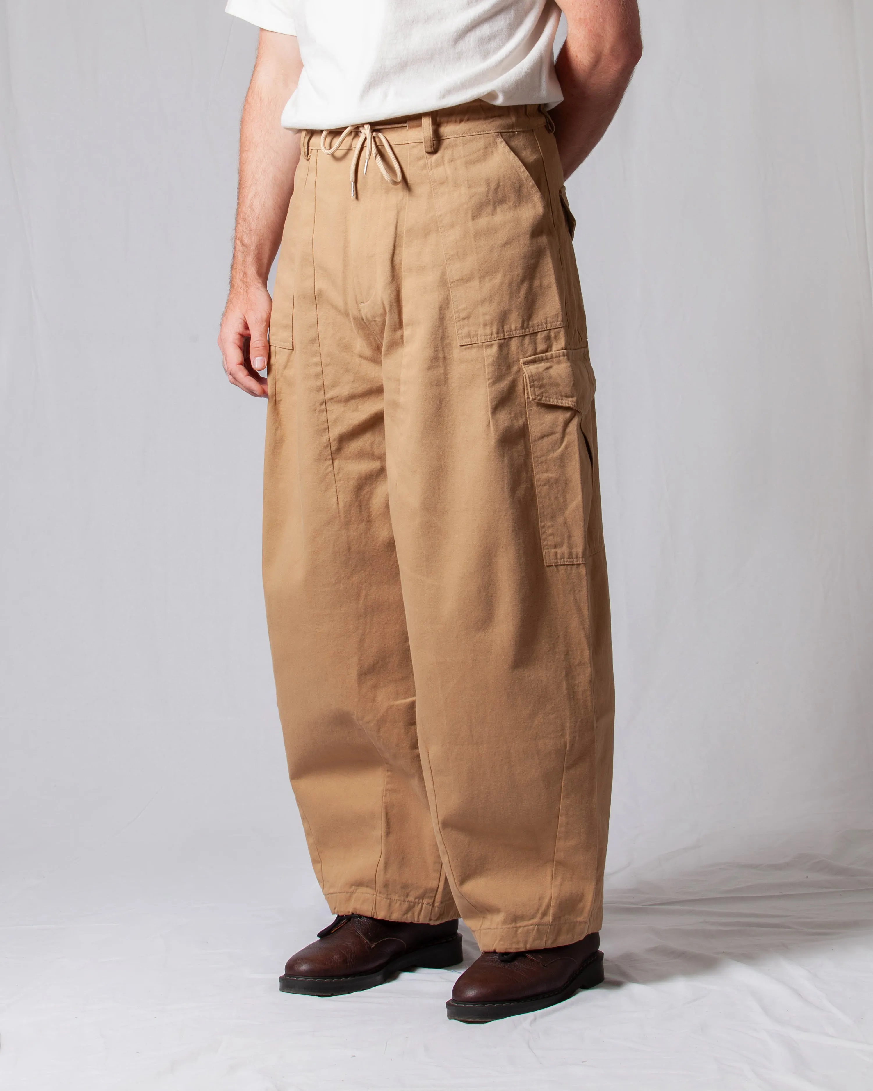 TWILL CARGO BALLOON PANTS - BEIGE sold by FrizmWORKS product image thumbnail 5