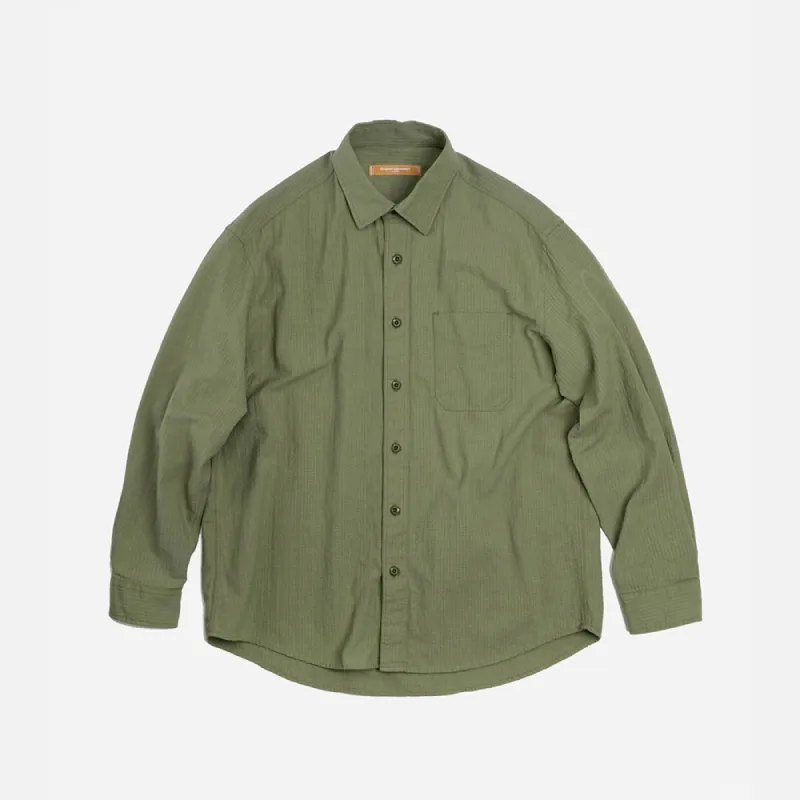 OG DOBBY WEAVE SEERSUCKER SHIRT - OLIVE sold by FrizmWORKS