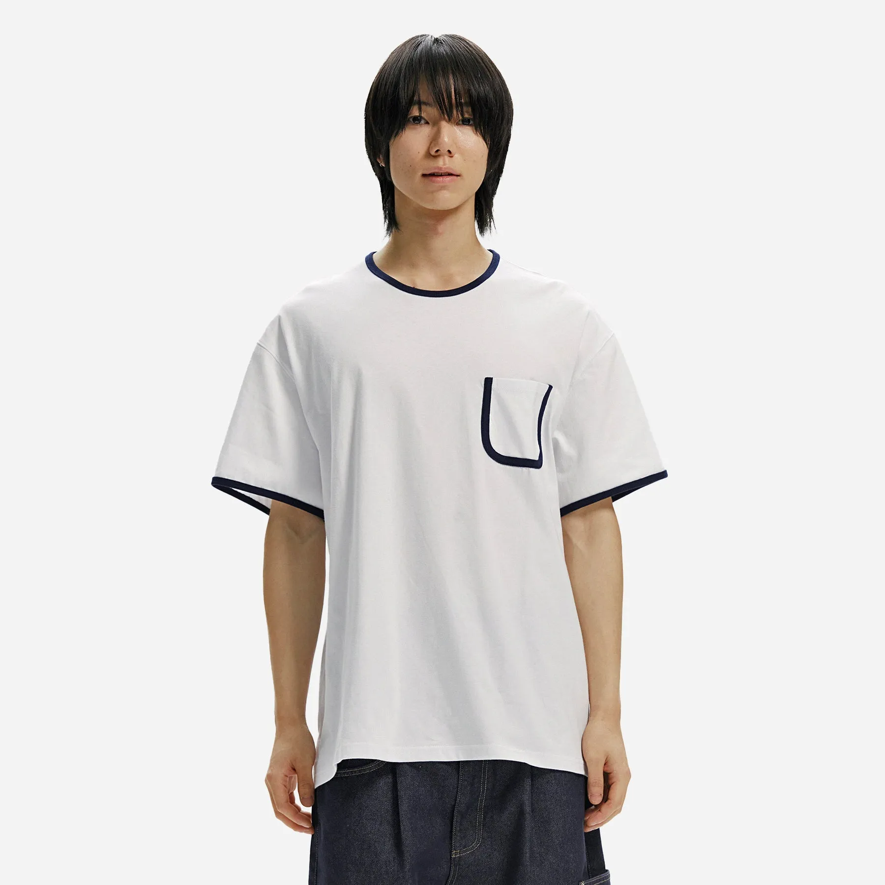 RINGER POCKET TEE - WHITE sold by FrizmWORKS product image thumbnail 3