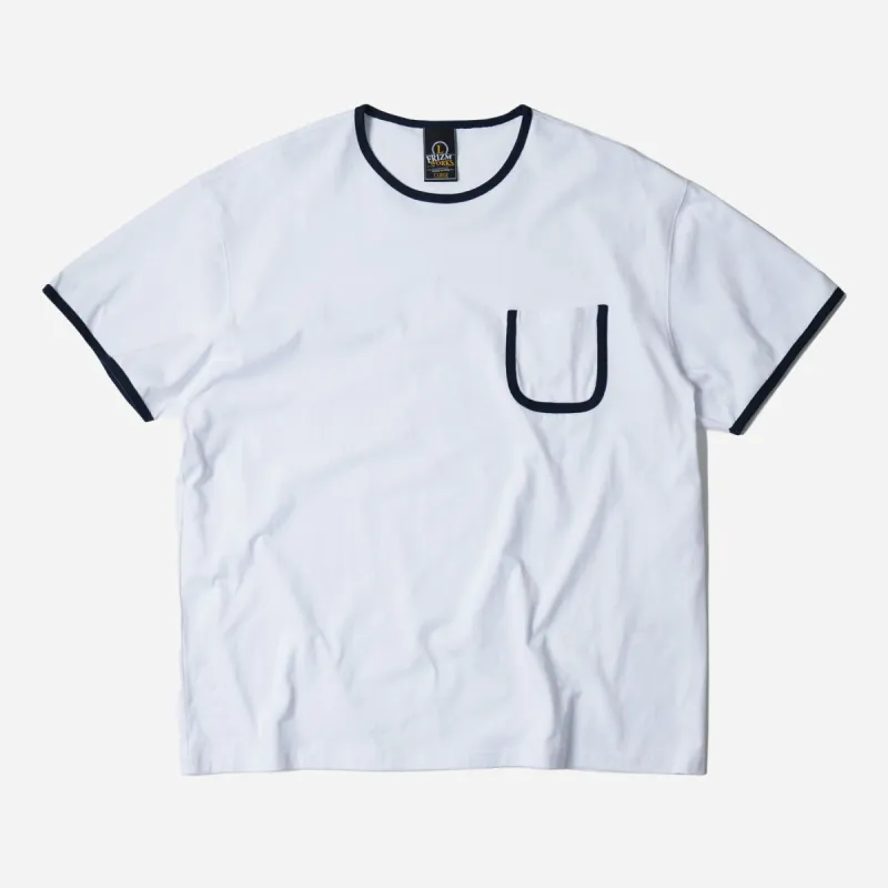 RINGER POCKET TEE - WHITE sold by FrizmWORKS