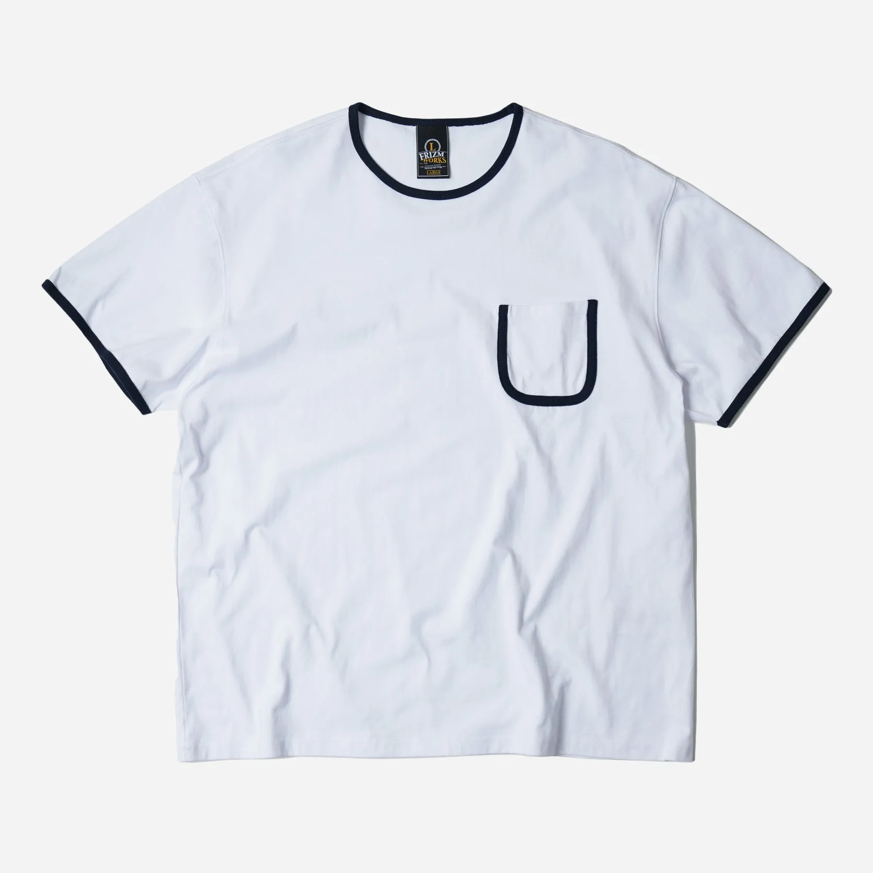RINGER POCKET TEE - WHITE sold by FrizmWORKS