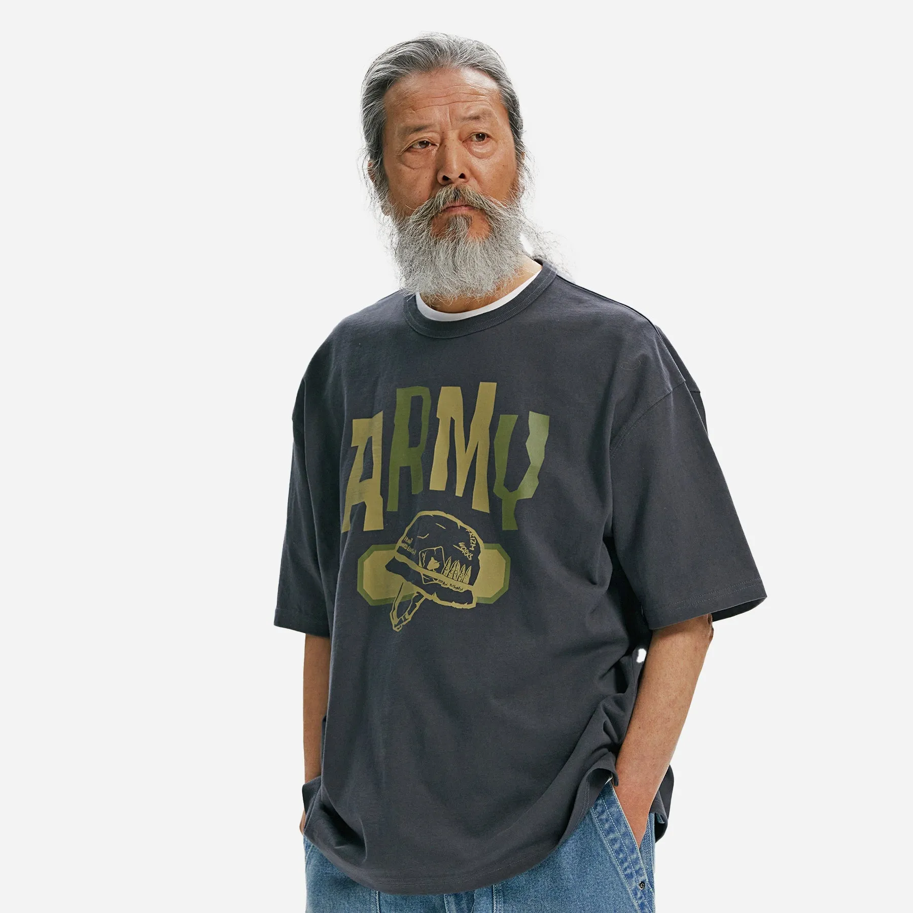 ARMY HELMET TEE - DARK GRAY sold by FrizmWORKS product image thumbnail 3