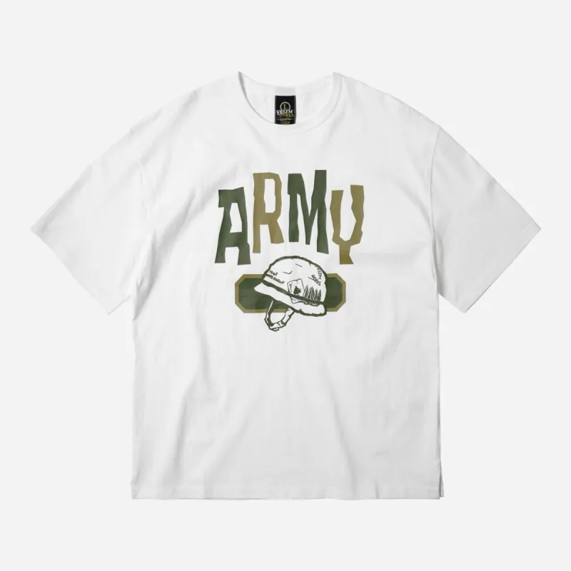 ARMY HELMET TEE - WHITE sold by FrizmWORKS