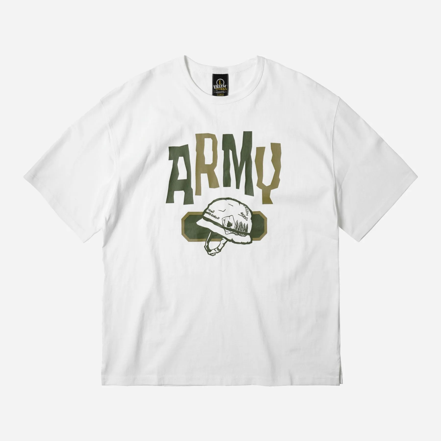 ARMY HELMET TEE - WHITE sold by FrizmWORKS