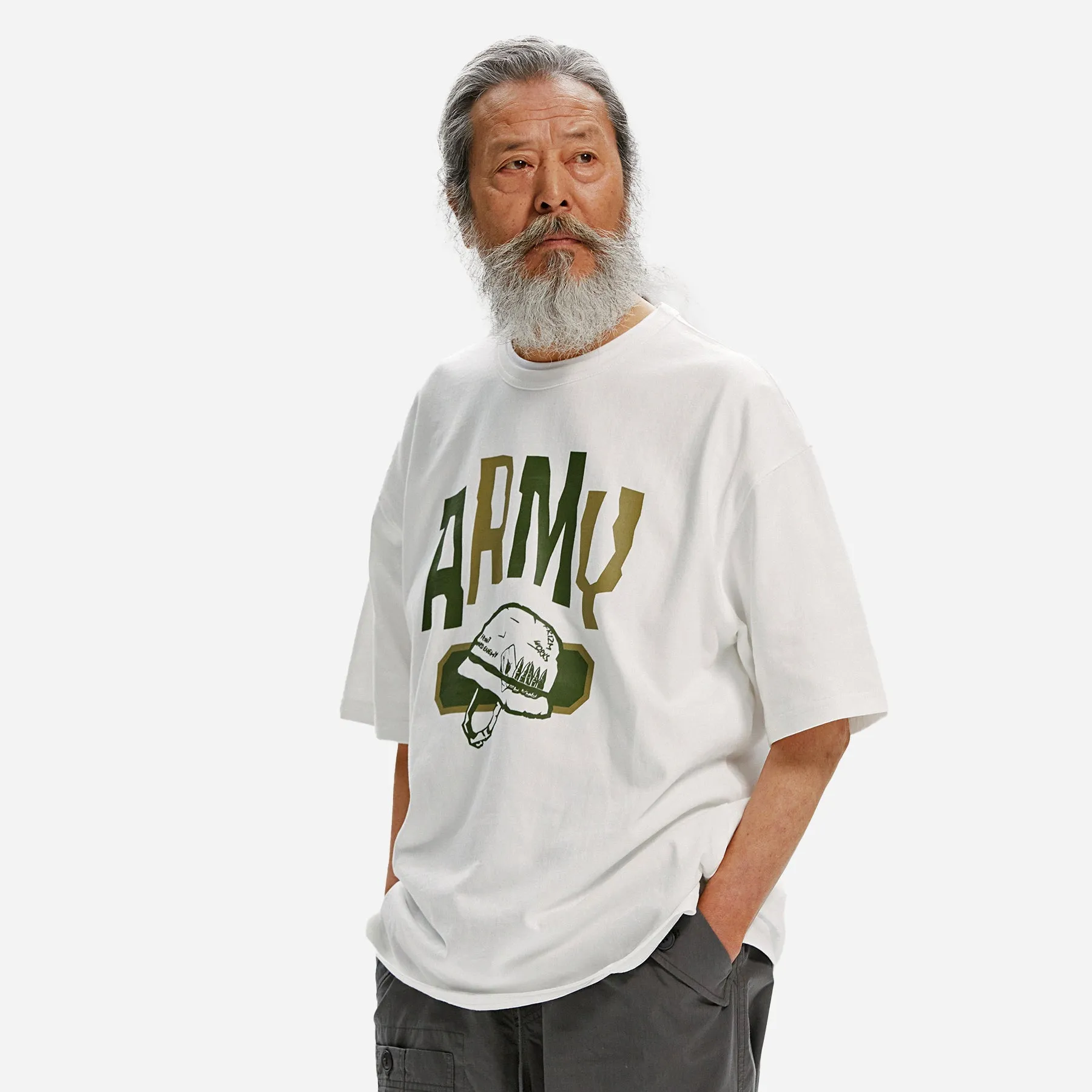 ARMY HELMET TEE - WHITE sold by FrizmWORKS product image thumbnail 3