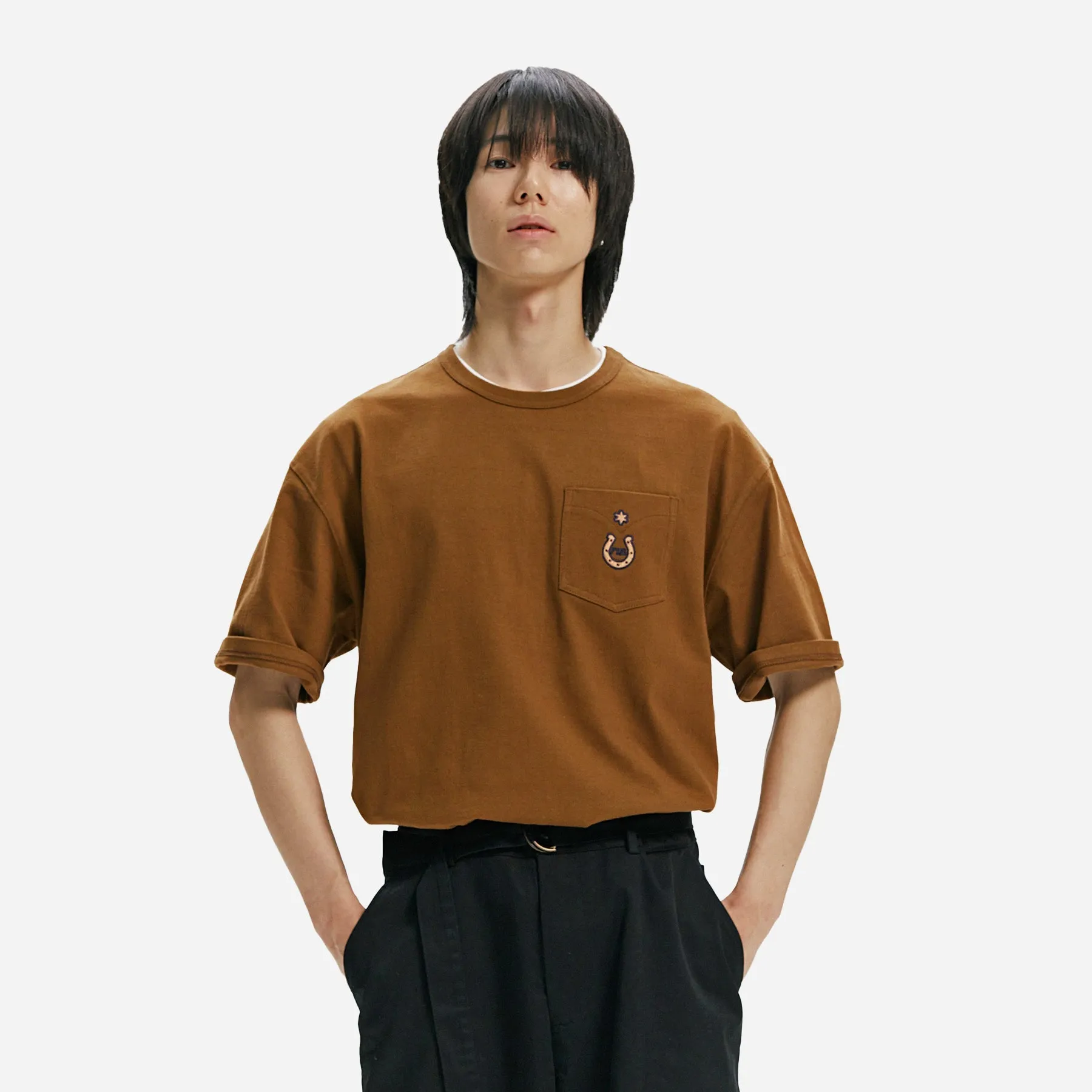 HORSESHOE POCKET TEE - BROWN sold by FrizmWORKS product image thumbnail 3