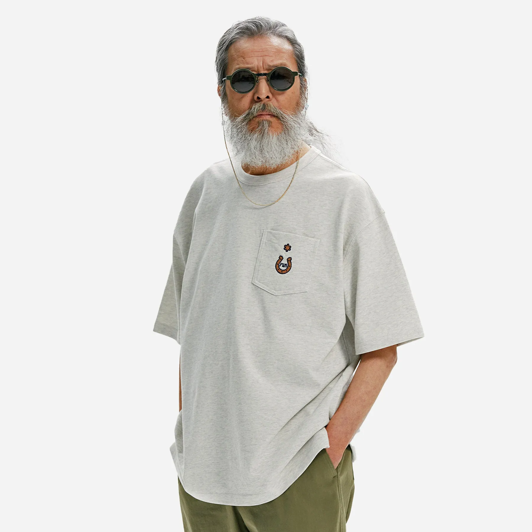 HORSESHOE POCKET TEE - OATMEAL sold by FrizmWORKS product image thumbnail 3