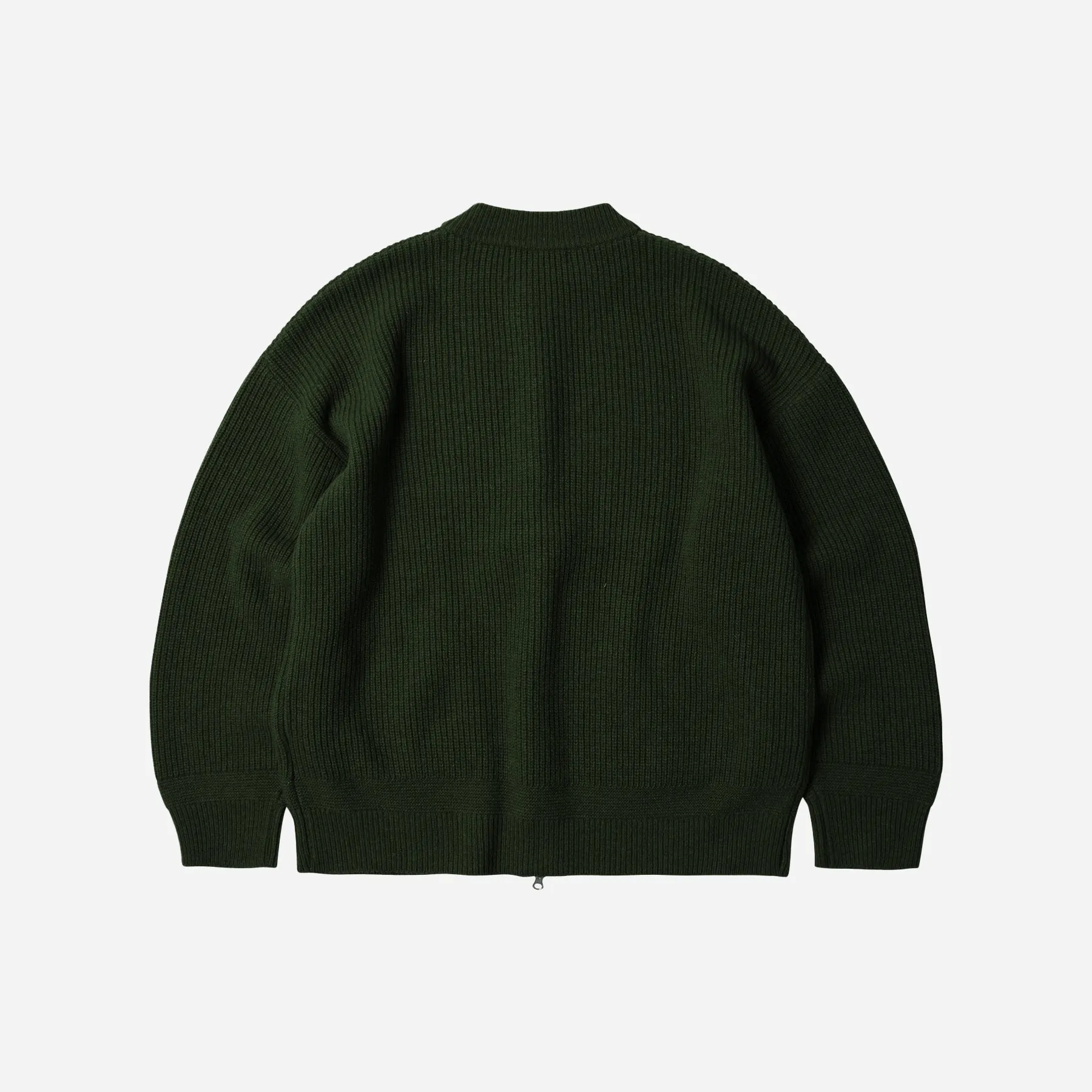 WOOL DECK ZIP UP CARDIGAN - FOREST GREEN sold by FrizmWORKS product image thumbnail 2