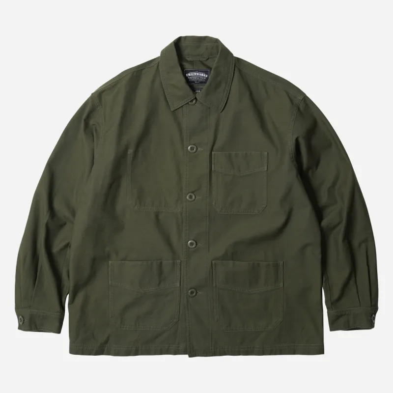 BACKSATIN FRENCH WORK JACKET - OLIVE sold by FrizmWORKS