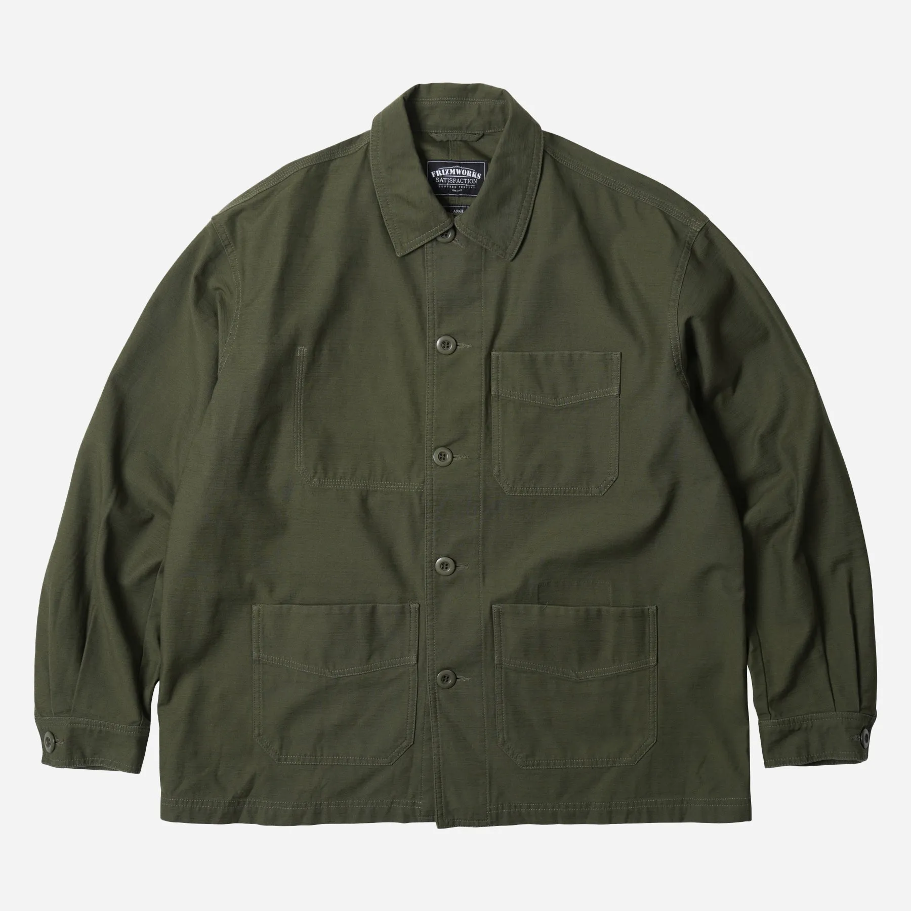 BACKSATIN FRENCH WORK JACKET - OLIVE sold by FrizmWORKS