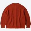 HEAVY WOOL ROUND CARDIGAN - BRICK sold by FrizmWORKS
