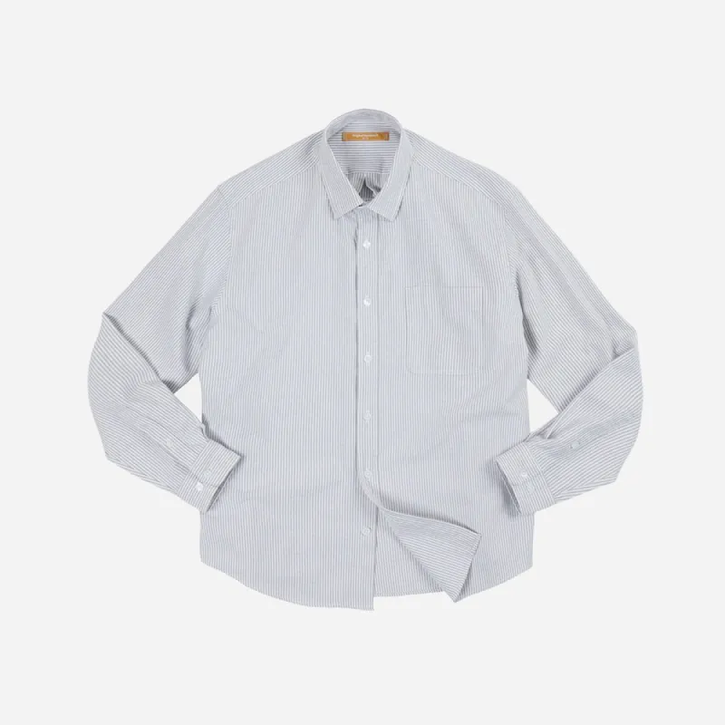 OG STRIPED OXFORD OVERSIZED SHIRT - GREY sold by FrizmWORKS