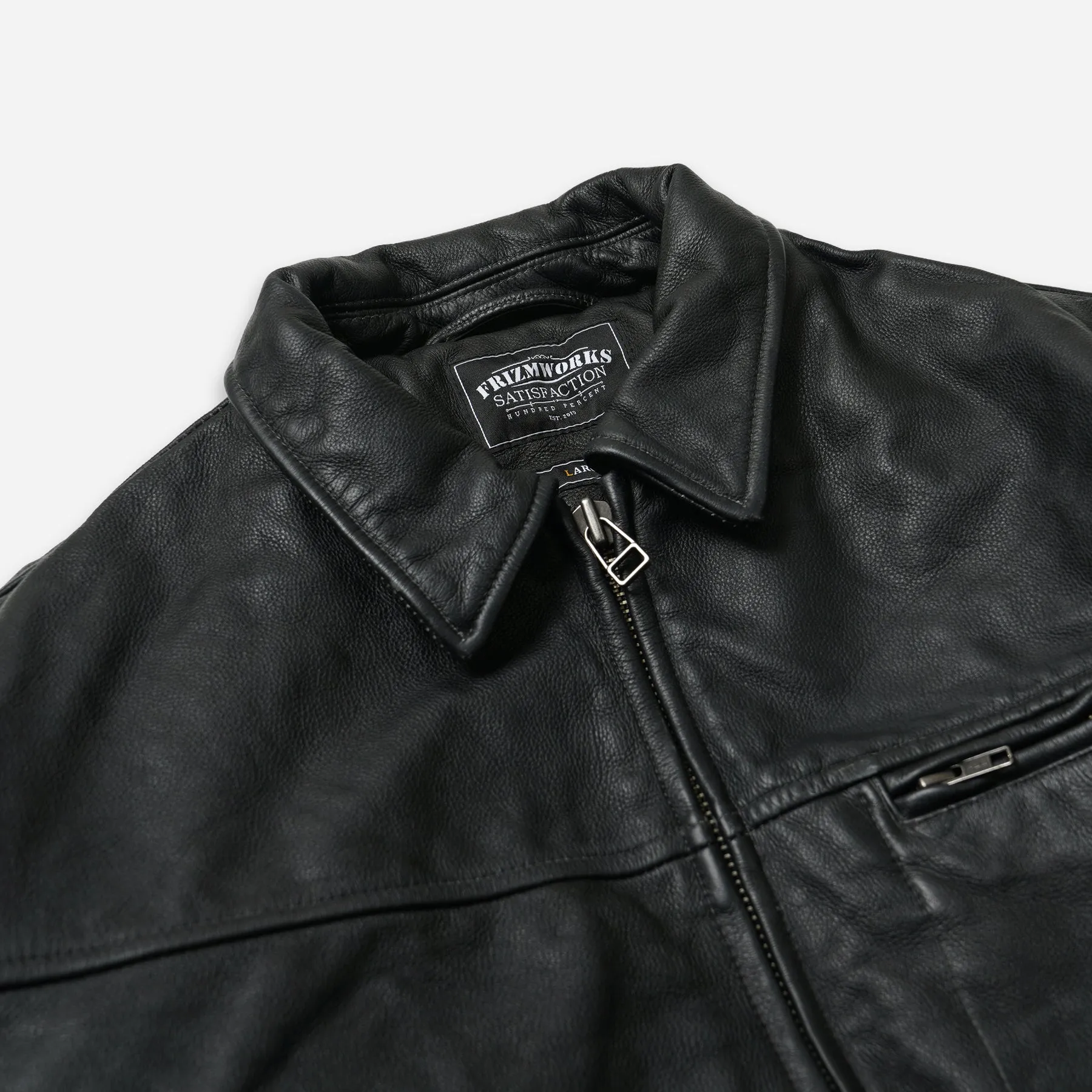 DESTROYED COWHIDE LEATHER JACKET - BLACK sold by FrizmWORKS product image thumbnail 4