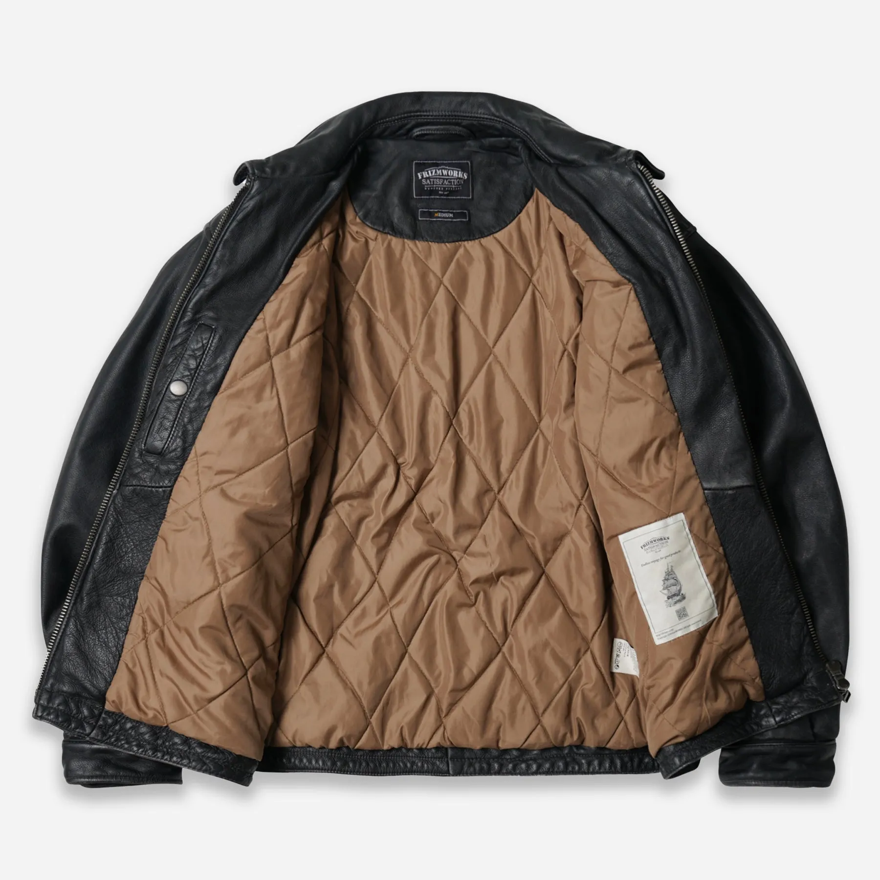 DESTROYED COWHIDE LEATHER JACKET - BLACK sold by FrizmWORKS product image thumbnail 2