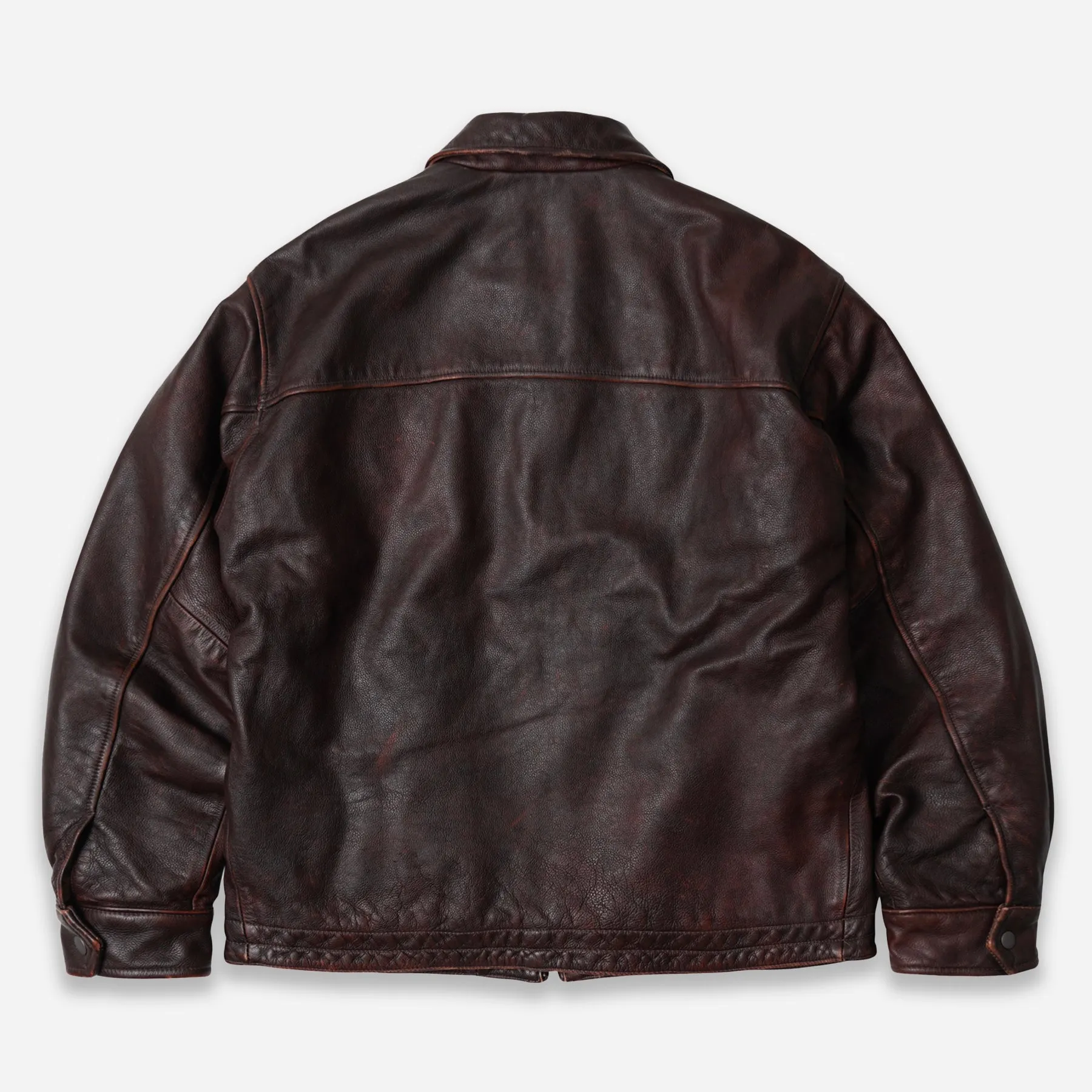 DESTROYED COWHIDE LEATHER JACKET - BROWN sold by FrizmWORKS product image thumbnail 3