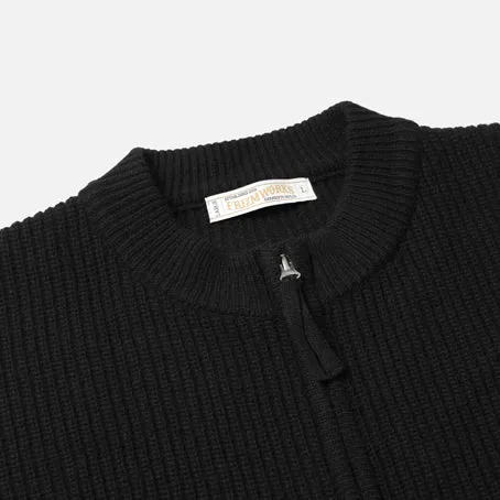 WOOL DECK ZIPUP CARDIGAN - BLACK sold by FrizmWORKS product image thumbnail 3