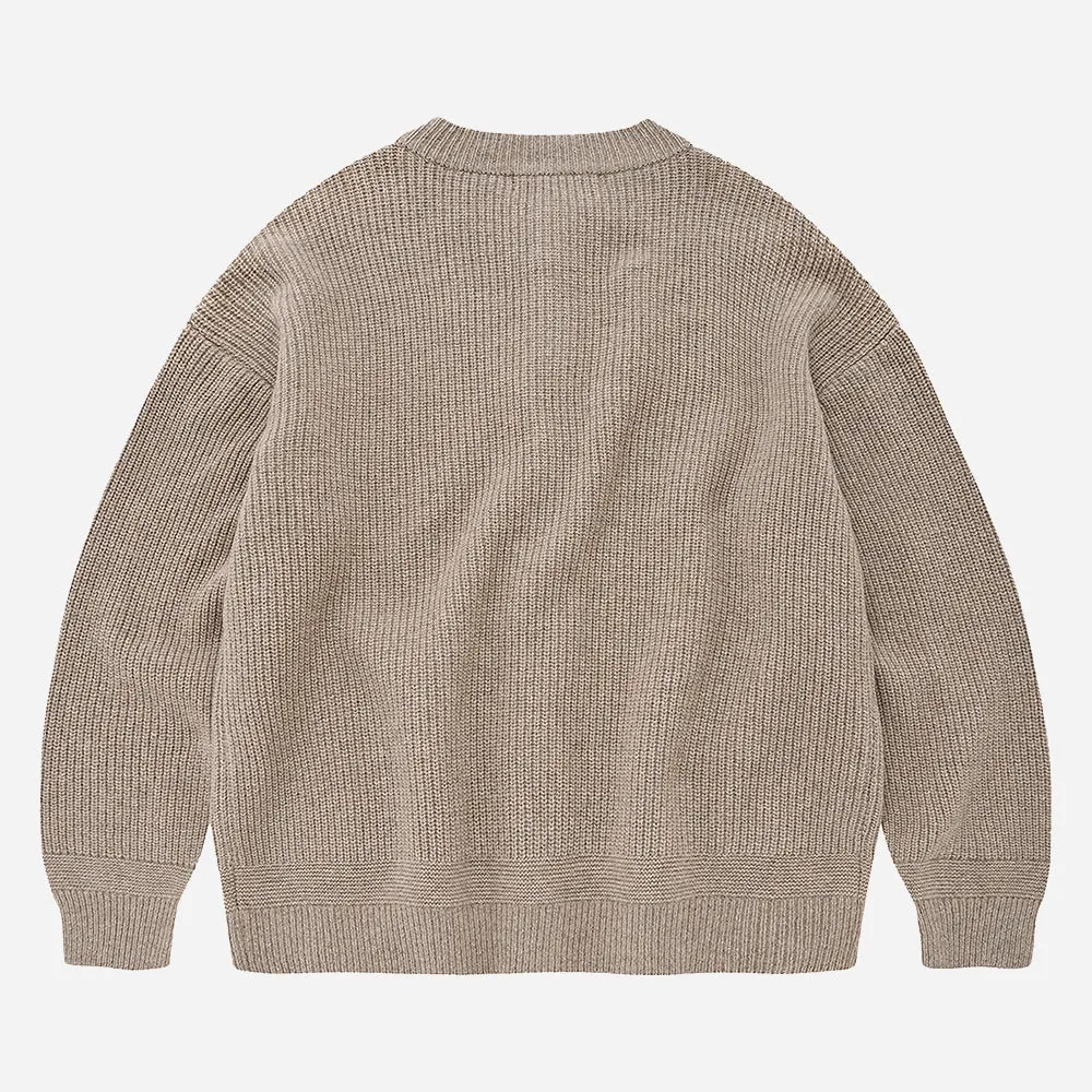 HEAVY WOOL ROUND CARDIGAN - OATMEAL sold by FrizmWORKS product image thumbnail 2