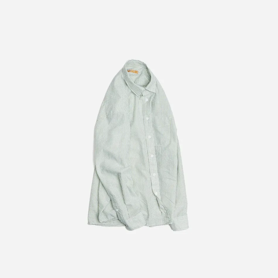 OG STRIPE SEERSUCKER SHIRT - GREEN sold by FrizmWORKS product image thumbnail 4