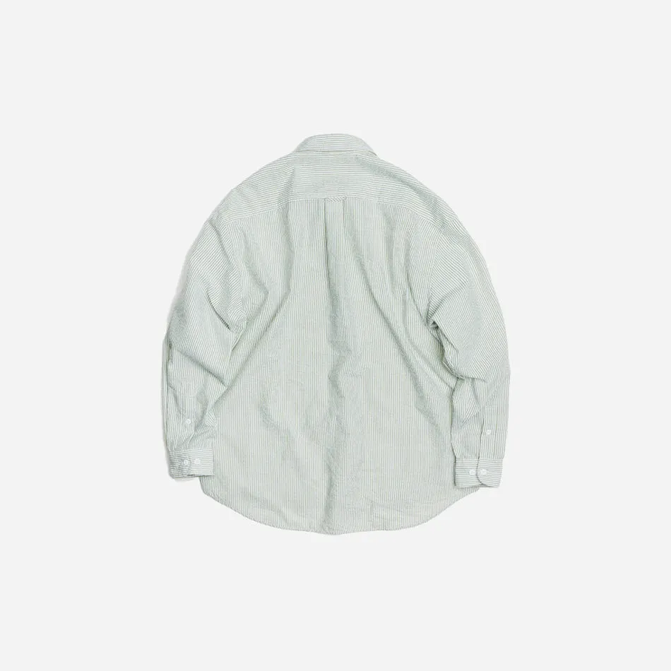OG STRIPE SEERSUCKER SHIRT - GREEN sold by FrizmWORKS product image thumbnail 2