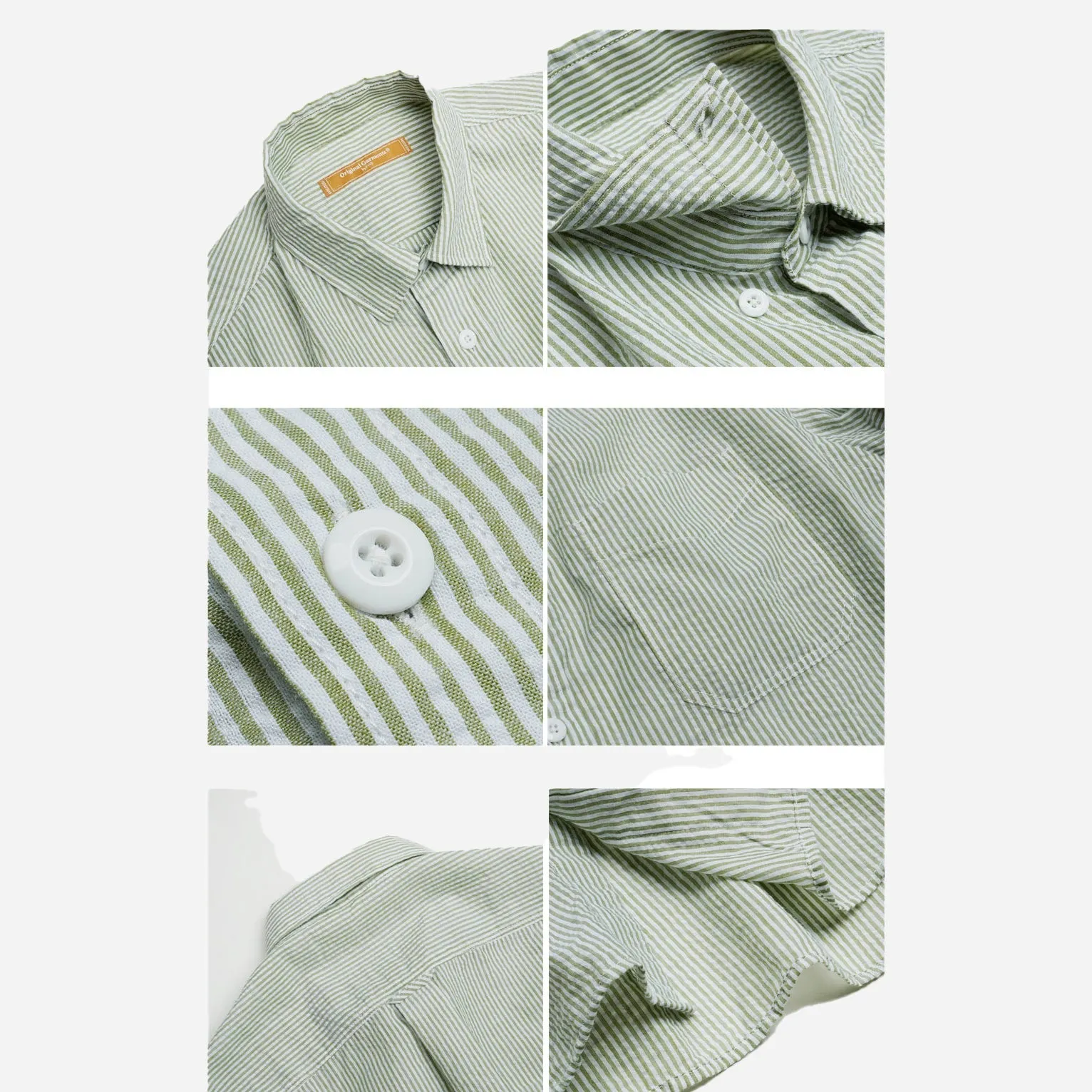 OG STRIPE SEERSUCKER SHIRT - GREEN sold by FrizmWORKS product image thumbnail 3