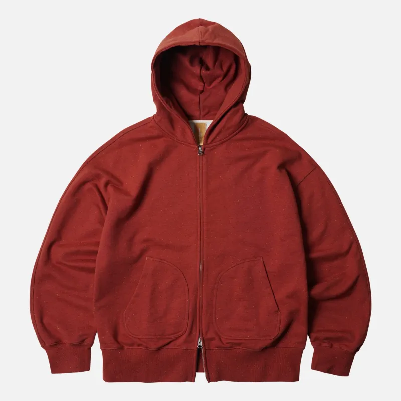 OG BOCACI HEAVYWEIGHT HOOD ZIPUP PARKA - BRICK made by FrizmWORKS