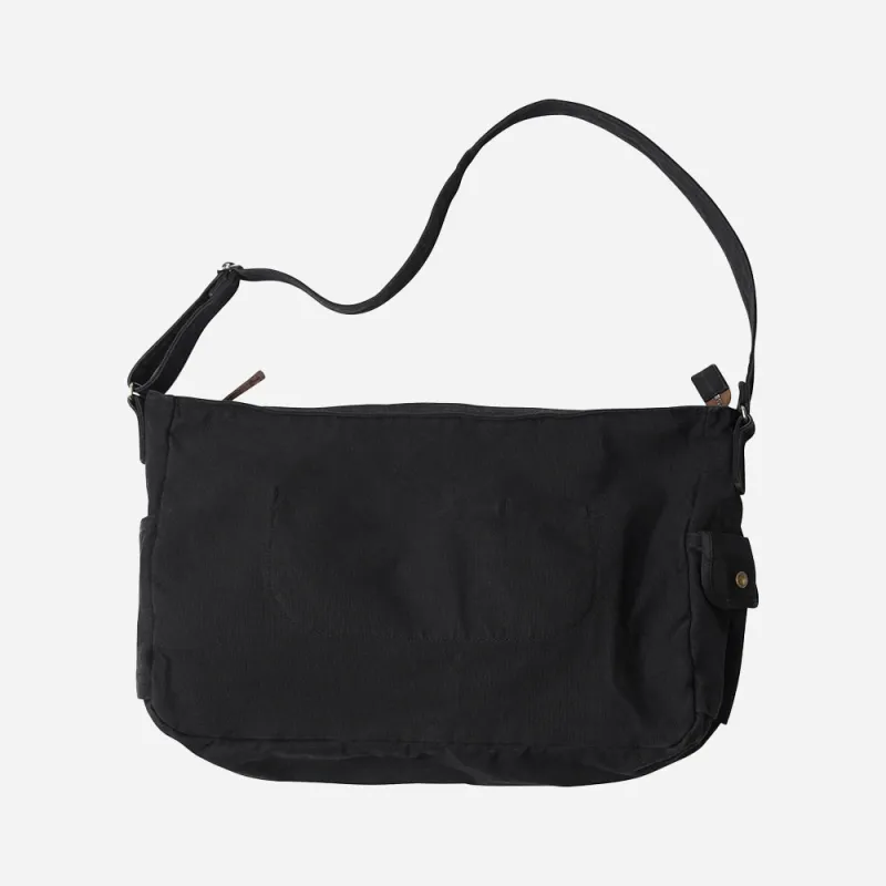 HEAVY CANVAS SHOULDER BAG - BLACK made by FrizmWORKS