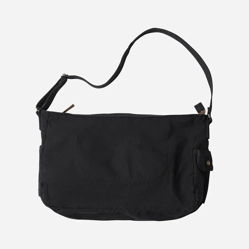 HEAVY CANVAS SHOULDER BAG - BLACK sold by FrizmWORKS