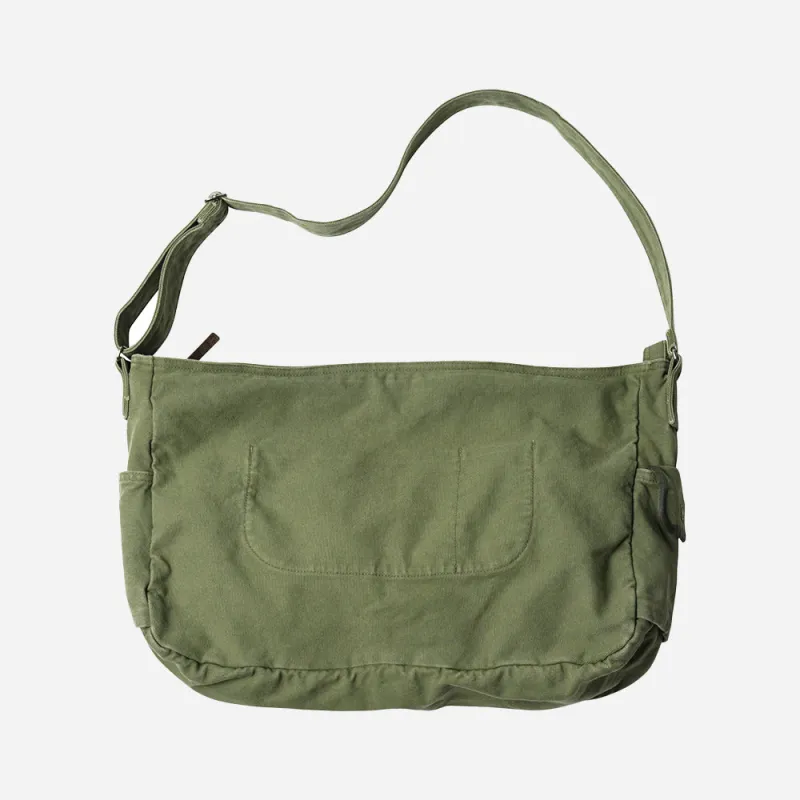 HEAVY CANVAS SHOULDER BAG - OLIVE made by FrizmWORKS