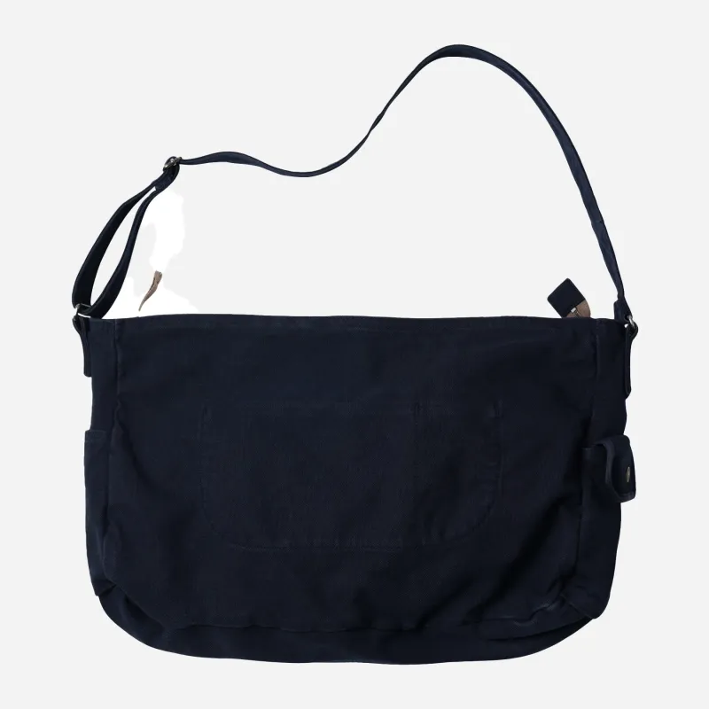 HEAVY CANVAS SHOULDER BAG - NAVY made by FrizmWORKS