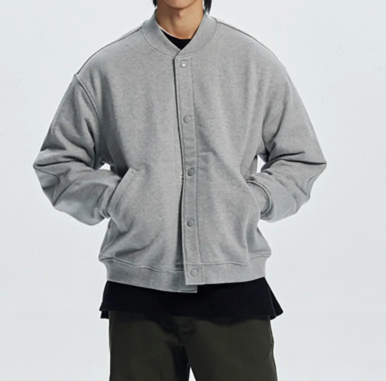 SWEAT VARSITY JACKET - GRAY sold by FrizmWORKS product image thumbnail 3