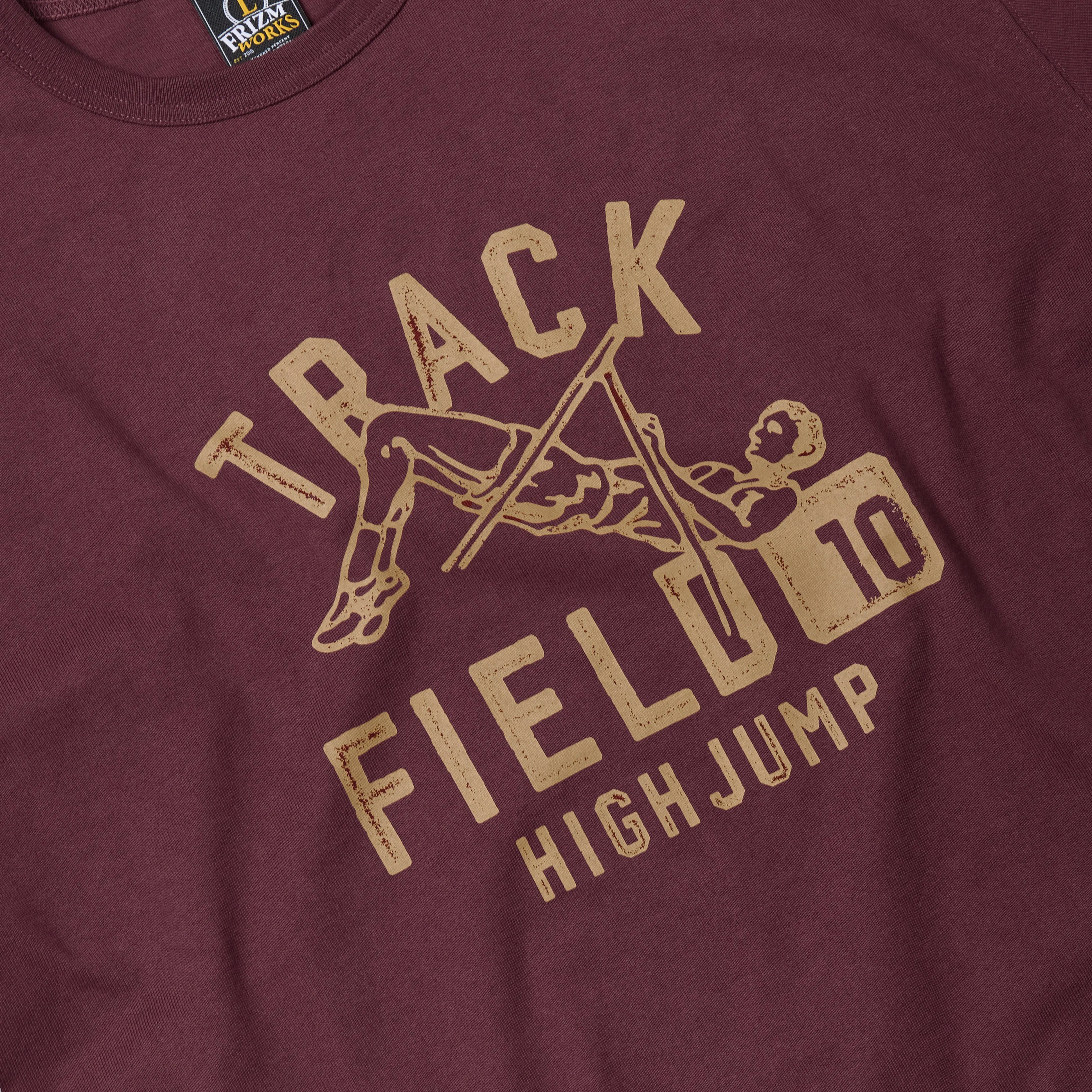 T&F HIGH JUMP T-SHIRT - BURGUNDY sold by FrizmWORKS product image thumbnail 4