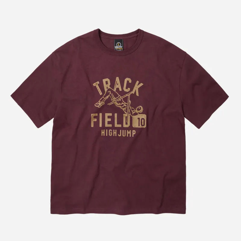 T&F HIGH JUMP T-SHIRT - BURGUNDY sold by FrizmWORKS