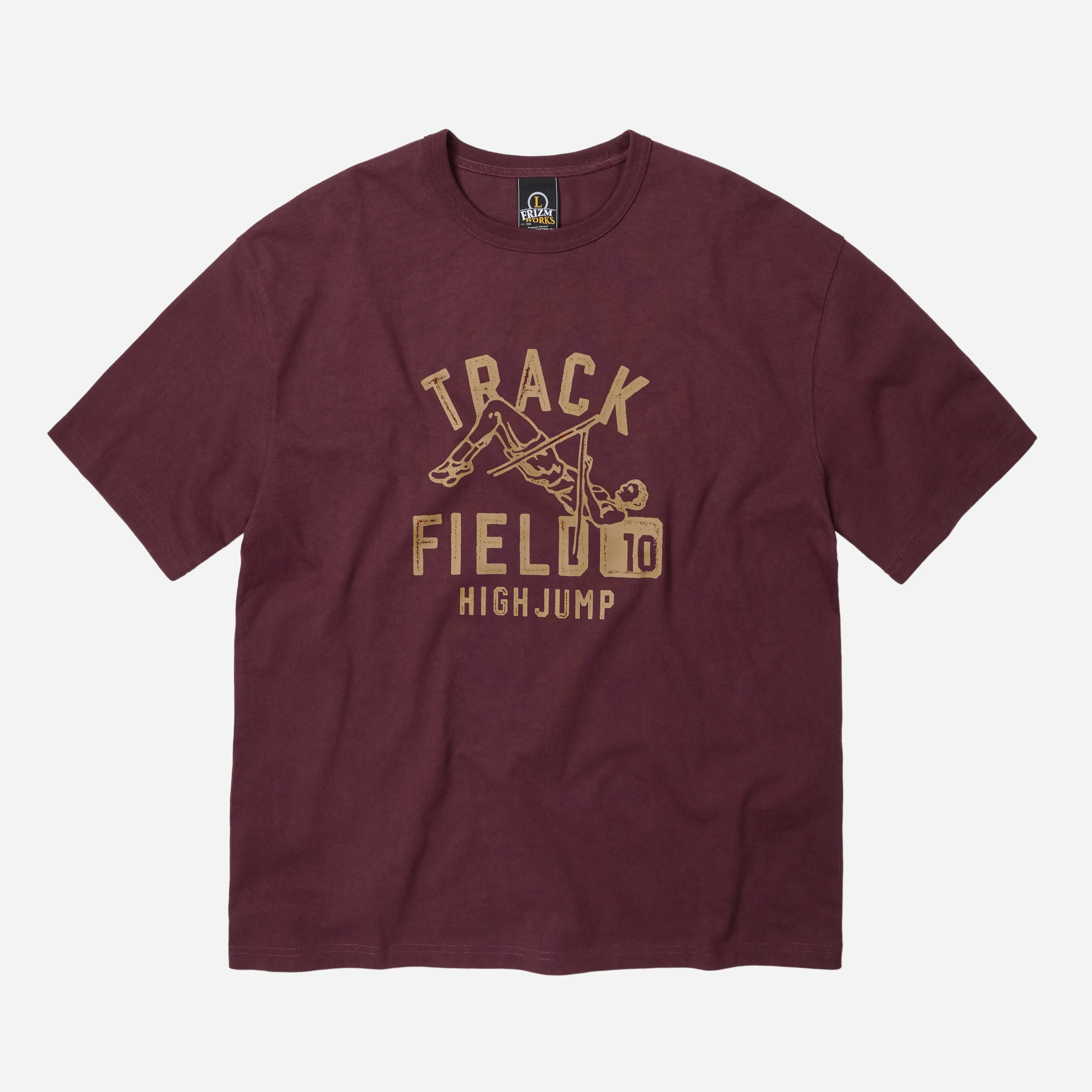 T&F HIGH JUMP T-SHIRT - BURGUNDY sold by FrizmWORKS
