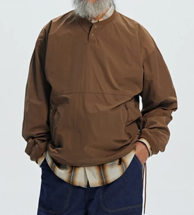 NYLON POCKET PULLOVER SWEATER - BROWN sold by FrizmWORKS product image thumbnail 3