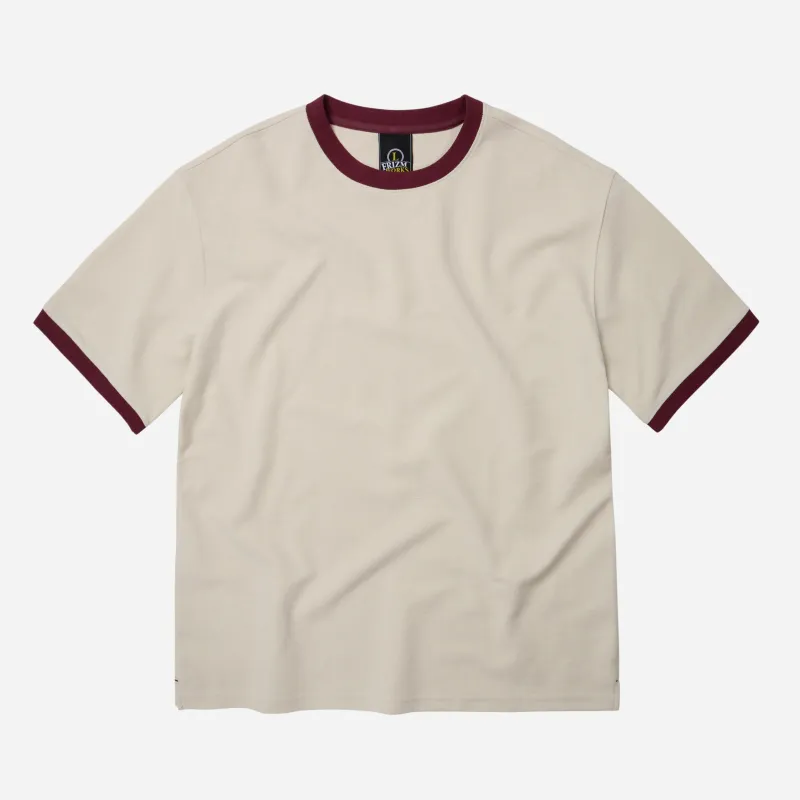 TERRY RINGER HALF T-SHIRT - WHITE sold by FrizmWORKS