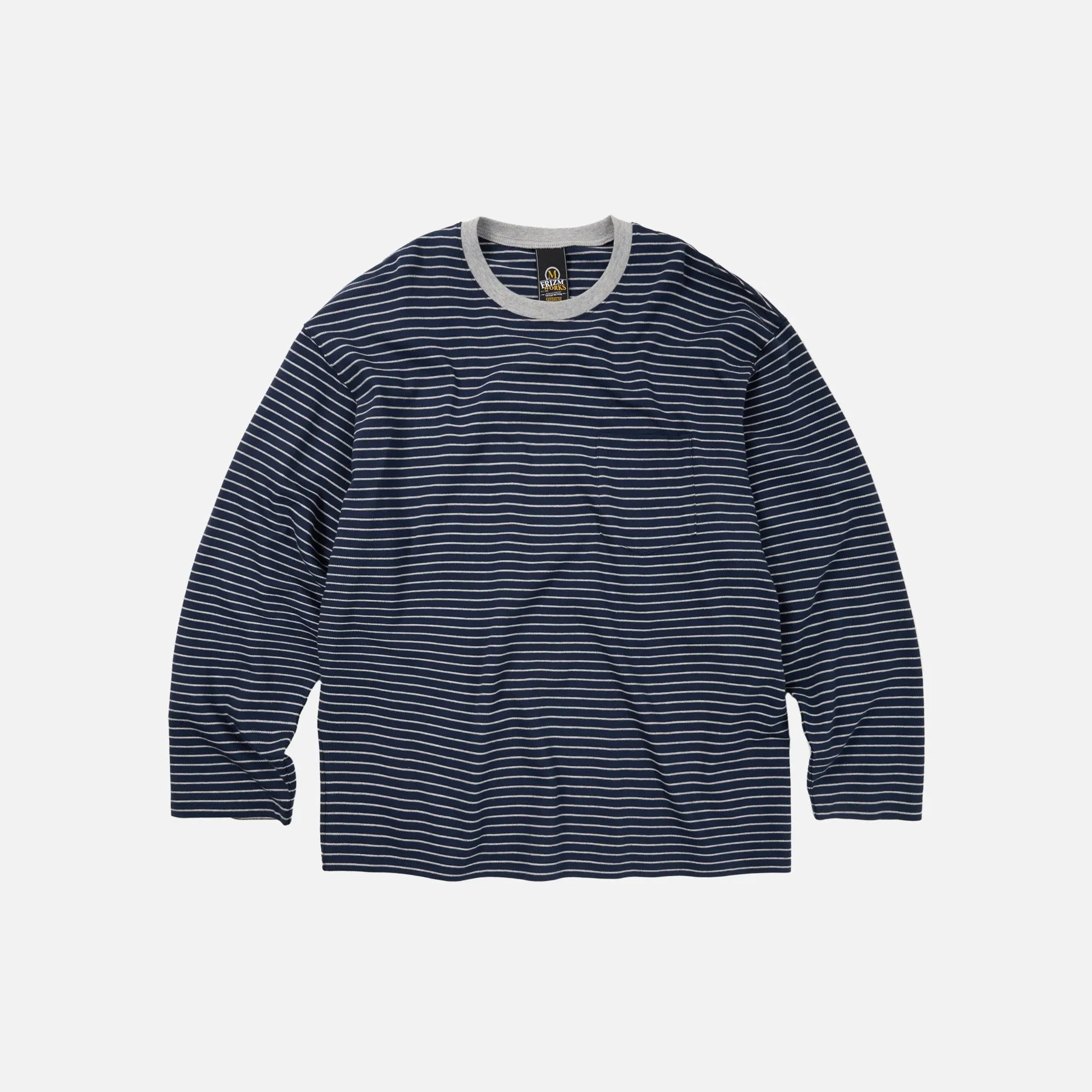 STRIPED RELAXED LS T-SHIRT - NAVY sold by FrizmWORKS