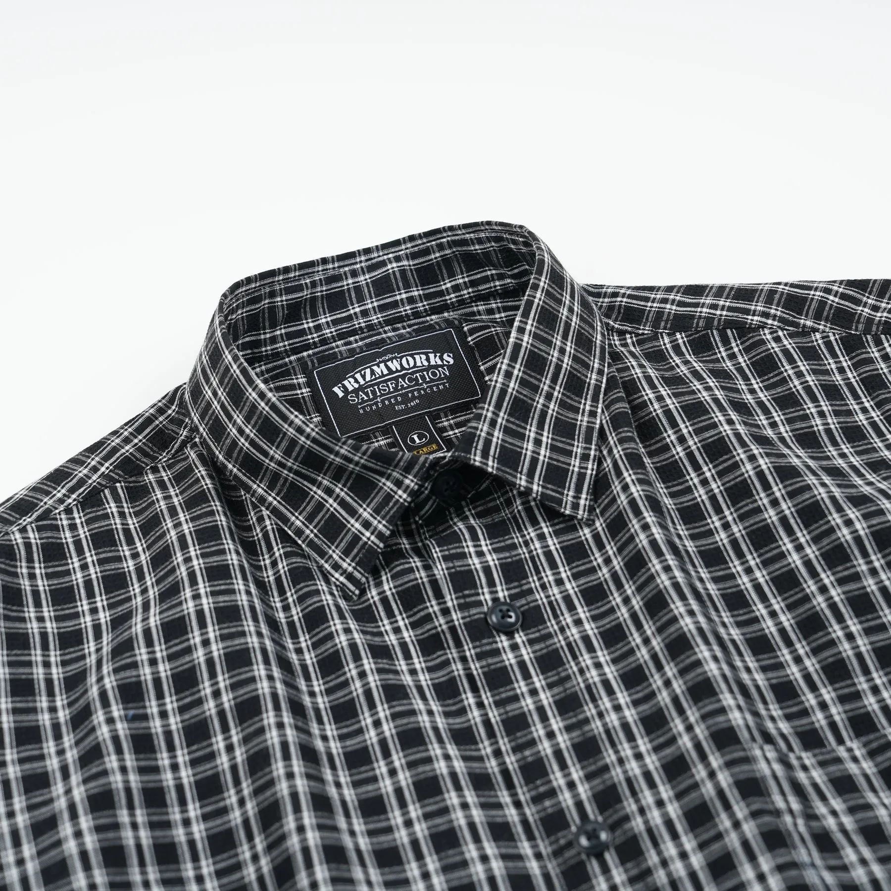 SEERSUCKER CHECKED SHIRT - BLACK sold by FrizmWORKS product image thumbnail 4