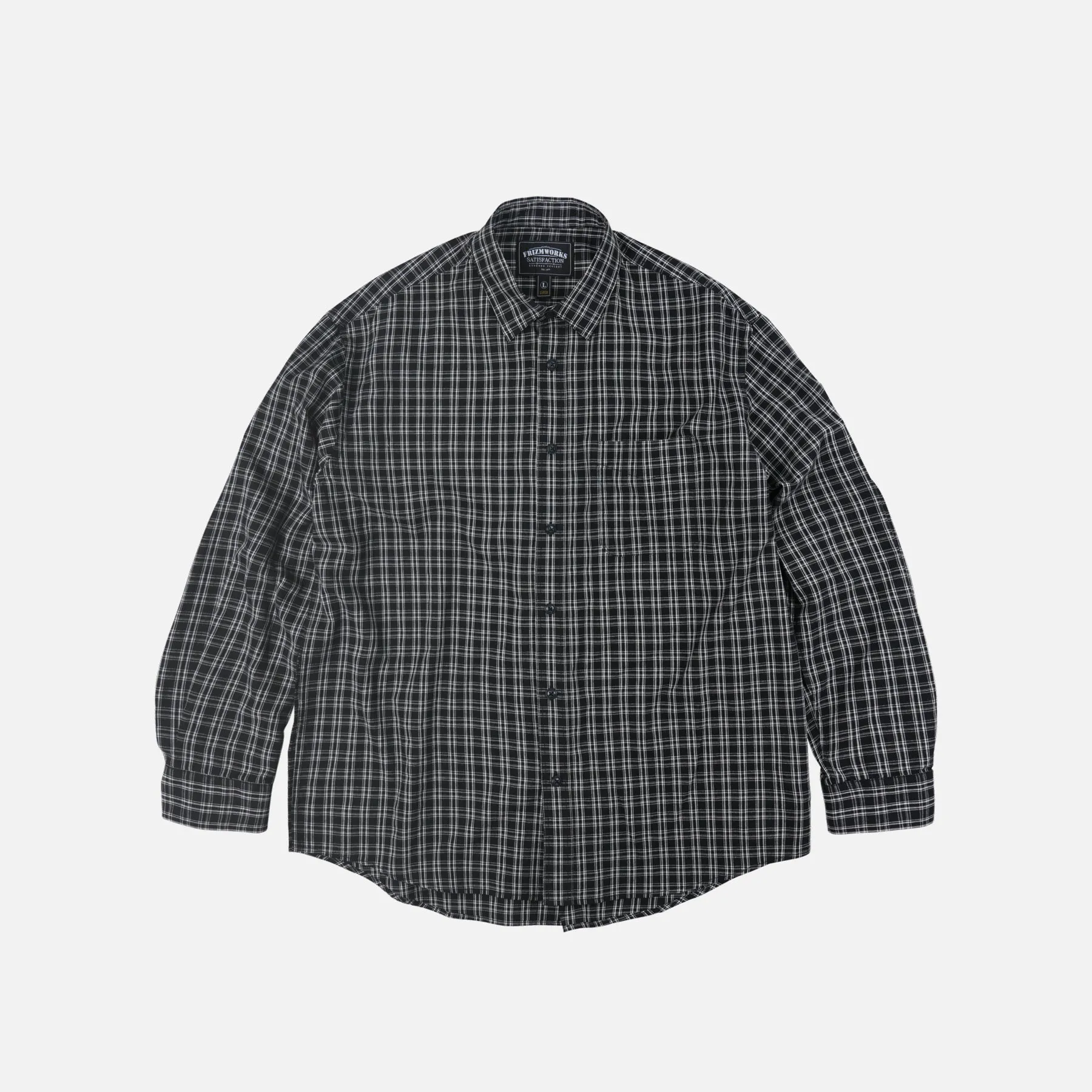 SEERSUCKER CHECKED SHIRT - BLACK sold by FrizmWORKS